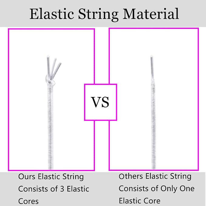 LUSTEMBER Stretchy String for Bracelets, 2 Rolls 1 mm Sturdy Elastic String - Image 3