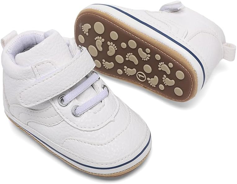 Clowora Baby Boys Girls Shoes Non-Slip Rubber Sole Sneakers Infant First Walking Toddler Crib Shoes Newborn Loafers Flats.