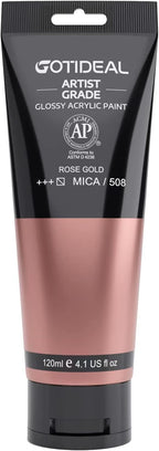 GOTIDEAL Acrylic Paint Metallic Rose Gold Non Toxic Non Fading, Rich Pigments by GOTIDEAL