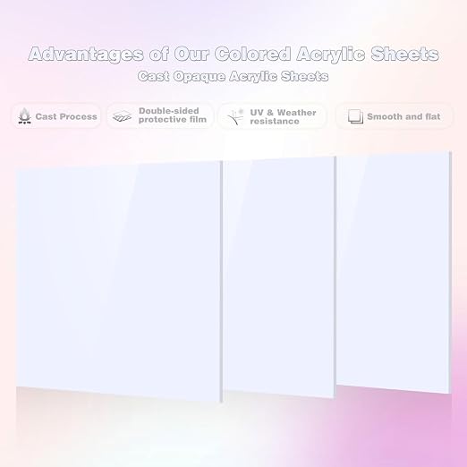 Adrattnay White Acrylic Sheets 1/8 Thick, Opaque Acrylic Sheets Acrylic Panel - Image 3