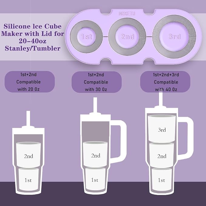 2PC Silicone Ice Mold for Stanley Cup 30 40oz, Tumbler Ice Maker | Easy Fill - Image 4