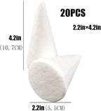 FFchuanhe 20 PCS Craft Foam Cones, Polystyrene Cone Shaped Foam, Foam Tree Cones - Image 2