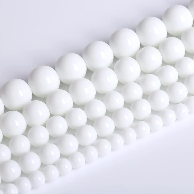 4mm 90pcs Natural White Porcelain Agates Stone Round Beads - Image 2