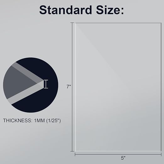 8 Pack 5"×7" Clear Transparent Plexiglass Sheets, 1/25” Thick Plexiglass Sheets - Image 2