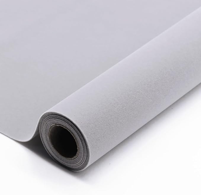 Light Grey Large Size Self Adhesive Soft Velvet Drawer Liner DIY Fabric Felt by TAOGIFT