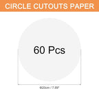 MECCANIXITY 60 PCS White Circle Cutouts Paper, 8 Inch Round Cutouts 200gsm/75lb - Image 2