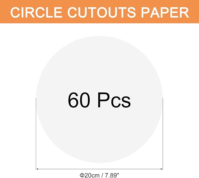 MECCANIXITY 60 PCS White Circle Cutouts Paper, 8 Inch Round Cutouts 200gsm/75lb - Image 2