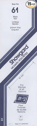Strip Style Black Stamp Mounts Size 61 by Showgard