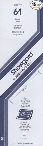 Strip Style Black Stamp Mounts Size 61 by Showgard