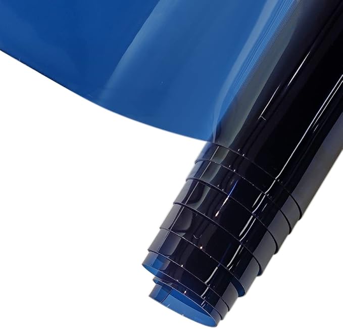 HYANG Navy Transparent PVC Super Clear Holographic Vinyl Faux Leather Sheets 1 by HYANGHAVEPUPVCALLLEATHER