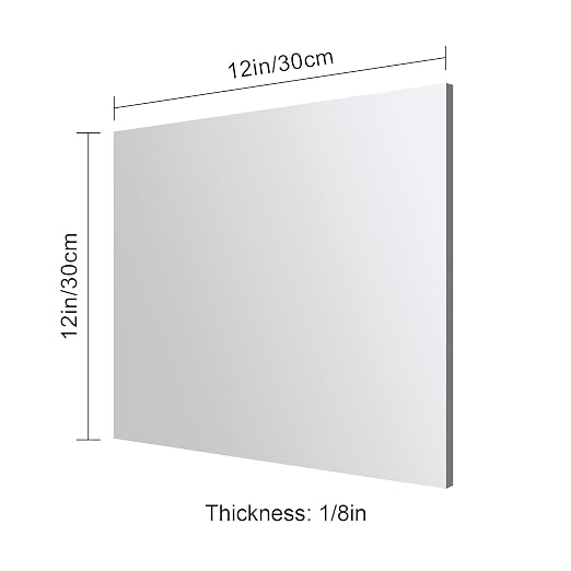 Silver Mirror Acrylic Sheets – 2 Pack, 12x12 Inches, 1/8 Inch Thick, Reflective - Image 6
