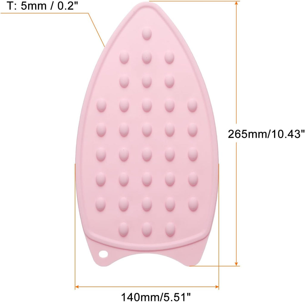 HARFINGTON 2pcs Silicone Iron Rest Pad, Multipurpose Iron Hot Resistant Mat Iron Rest Plate for Ironing Board Hot Heat Resistant Steam Compact Mat, Pale Pink