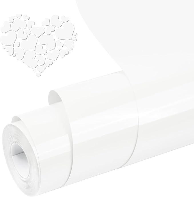 White PU HTV Heat Transfer Vinyl Roll 12" x 20 FT, Easy Weed Iron On Vinyl by Unknown