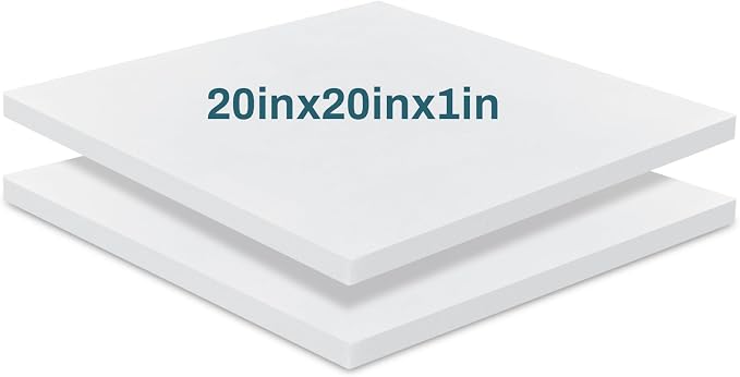 Frienda 2 Pack 1" x 20" x 20" Upholstery High Density Foam Cushion Replacement by Frienda