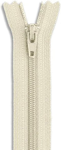 16 Inch Nylon Coil Zipper Natural Color, Non Separating Closed-End Sewing Zipper by Metalandbrassco