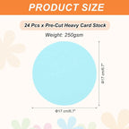 MECCANIXITY 24 Pcs Circle Card Stock, 6.7 Inch Round Cutouts Paper Thick - Image 2