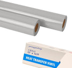 guangyintong Gray Heat Transfer Vinyl HTV Rolls, 2 Rolls 12" x 12ft Gray Iron by guangyintong