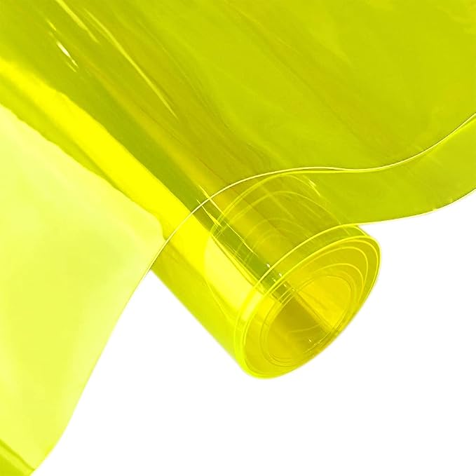 30x135cm Transparent PVC Vinyl, 0.4mm Neon Solid Color Waterproof Fabric Super - Image 2