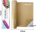 FUNKAKA Soil Golden HTV Heat Transfer Vinyl Rolls, Adhesive Vinyl - Image 3