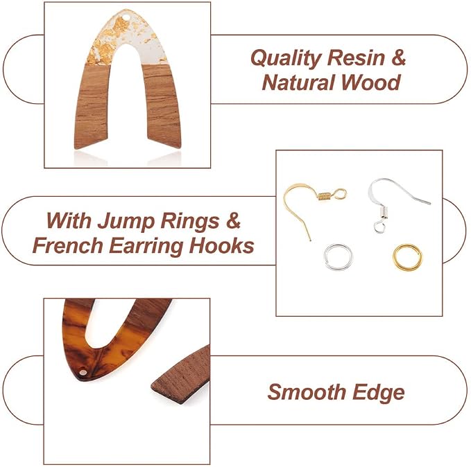 FASHEWELRY Resin Wood Earring Kit - Image 7