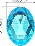 MECCANIXITY 10Pcs Acrylic Oval Gems 30x40 mm Flat Back Artificial Rhinestones - Image 2
