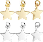 Beebeecraft 1 Box 20Pcs Star Charms 18K Gold&925 Sterling Silver Plated by Beebeecraft