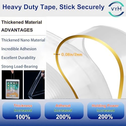 4Rolls Thicker 2mm, Nano Double Sided Mountinging Heavy Duty Tape, 2 Sides - Image 2