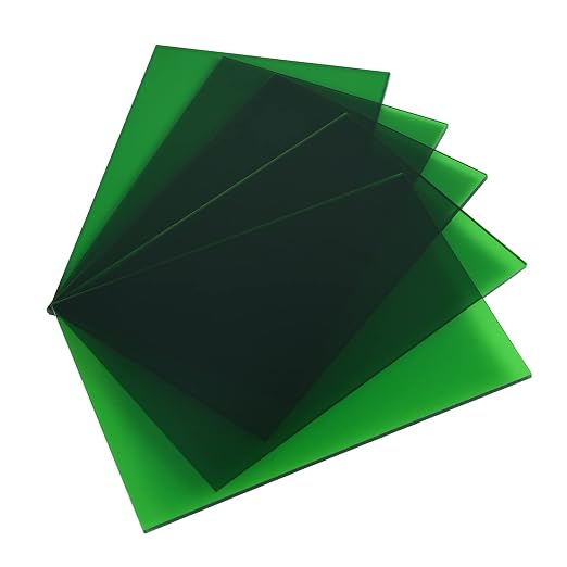 5 Pack Acrylic Sheet Green Transparent Colored Translucent Sheets Easy to Cut by Custign