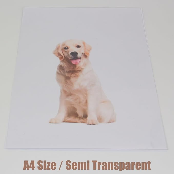 10-Pack A4 Colored PVC Flexible Plastic Sheets, 0.3mm Semi-Transparent Film - Image 4