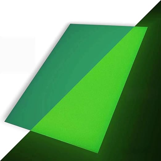 TOEPODO 2 Pack 1/8 Fluorescent Neon Cast Acrylic Sheets, Glow in Dark by WelcomeTOEPODO