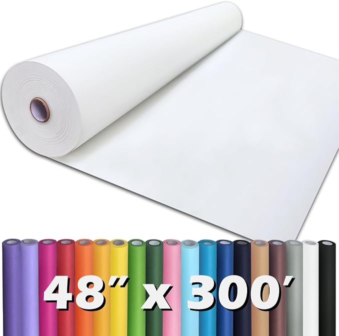 PerkHomy White Kraft Paper Roll 48" x 3 by PerkHomy