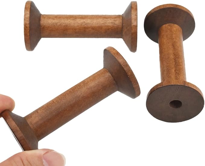 HAHIYO 3Inch/7.5cm 3PCs Light Brown Color Wood Spool by Unknown