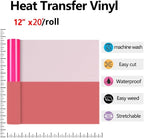 HTVVETUR Glow in The Dark HTV Heat Transfer Vinyl Roll 12 Inch by 20 Feet Iron - Image 2
