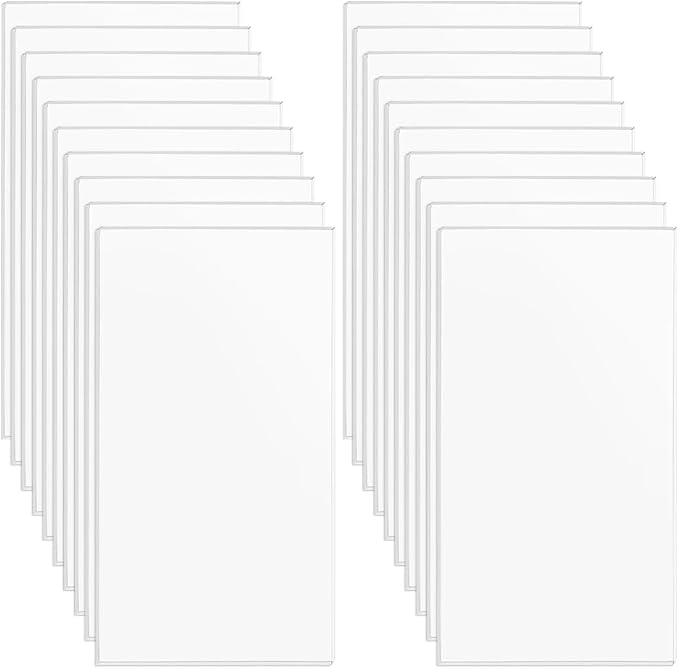 BENECREAT 20PCS 3.5x2 Inch Clear Acrylic Sheet Rectangle Table Place Cards Name by BENECREAT