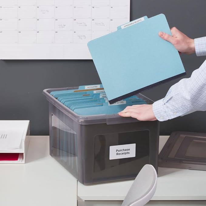 STAPLES File Box Plastic File Box Snap, Letter/Legal Size, Frost Gray - Image 6