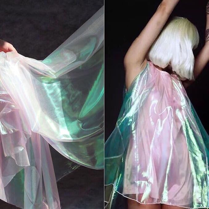 11 Yard Long White Iridescent Organza Fabric - Image 7