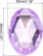 MECCANIXITY 10Pcs Acrylic Oval Gems 30x40 mm Flat Back Artificial Rhinestones - Image 2