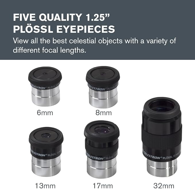Celestron Accessory Kit with Five 1.25" Plossl Eyepieces, 2x Barlow and Filter - Image 2