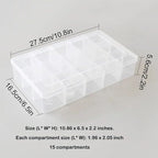Adjustable 15-Compartment Grid Slot Plastic Storage Box Jewelry Bead Tool - Image 7
