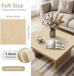 Cream Beige Felt Fabric 36'' X 36'', 1.4mm Large Felt Sheets Soft Durable - Image 2