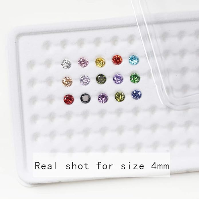 JIANGYUANGEMS Round Cut 5A Cubic Zirconia Stone Mix 15 Colors Loose CZ Stones - Image 7