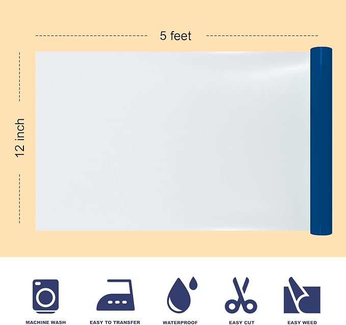 Puff Heat Transfer Vinyl, 12in X 5ft Iron on Vinyl | 3D Puff, Wash No Fade - Image 2
