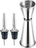 Briout Jigger and 2 Pourers, Double Cocktail Jigger Japanese Premium 304 by Briout
