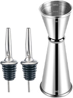 Briout Jigger and 2 Pourers, Double Cocktail Jigger Japanese Premium 304 by Briout