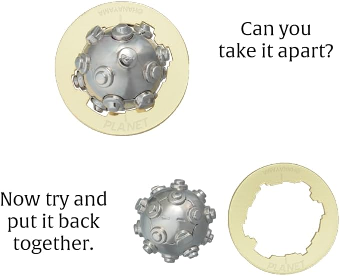 BePuzzled |Planet Hanayama Cast Metal Brain Teaser Puzzle Level 4 Mensa-Rated - Image 4