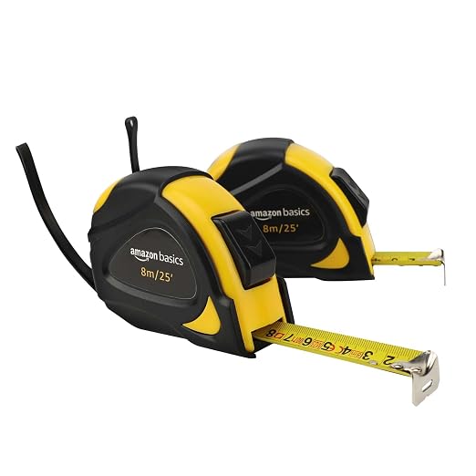 Amazon Basics Self-Locking Tape Measure, Accurate Dual Scale inch/metric by AmazonBasics
