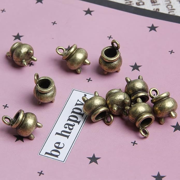 Acxico 30pcs cauldron Charms Antique Silver Tone cauldron charm pendants 12x9mm - Image 7