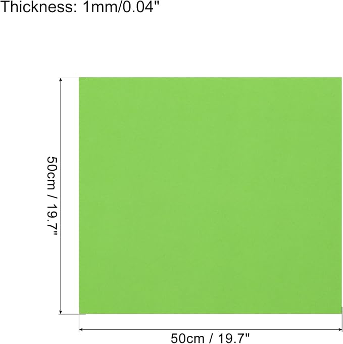MECCANIXITY EVA Foam Sheets Green 19.7 Inch x 19.7 Inch 1mm Thick Crafts Foam - Image 2