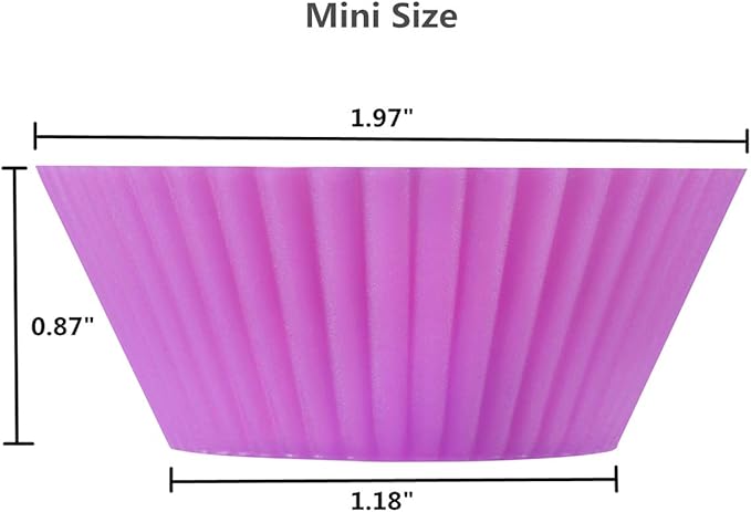 2 Inch Mini Size Silicone Baking Cups Muffin Cups, Reusable and Nonstick Mini - Image 2