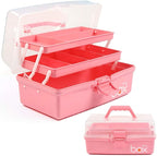 TERGOO 12in 3-Layer Plastic Craft Organizers and Storage, Portable Folding by Focusonefficientstorage